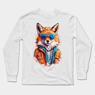 Cool Fox in Sunglasses Long Sleeve T-Shirt